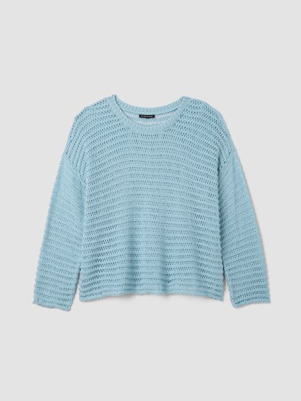 Eileen Fisher  Crew Neck Sweater レディース Sweaters Pale Sky Women's Eileen Fisher Crew Neck Sweater | Zappos.com