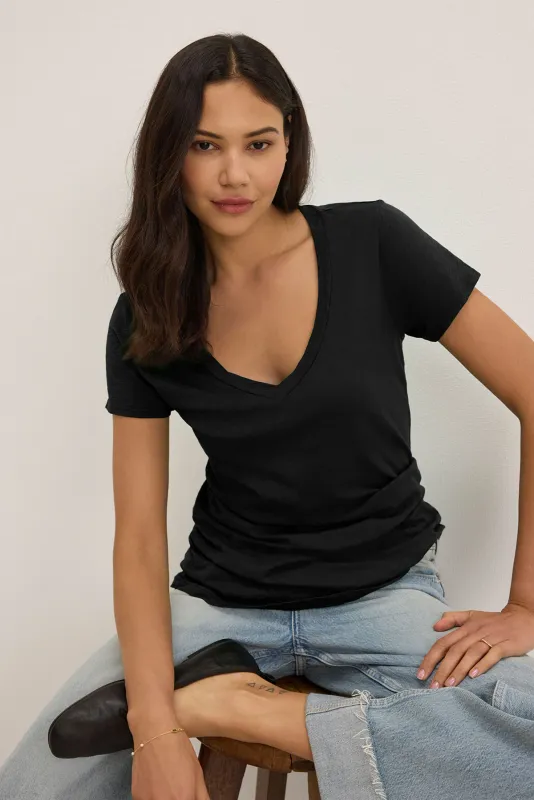 Velvet Lilith Cotton Slub Tee in Black Velvet Lilith Cotton Slub Tee in Black