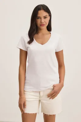 Velvet Lilith Cotton Slub Tee in White Velvet Lilith Cotton Slub Tee in White