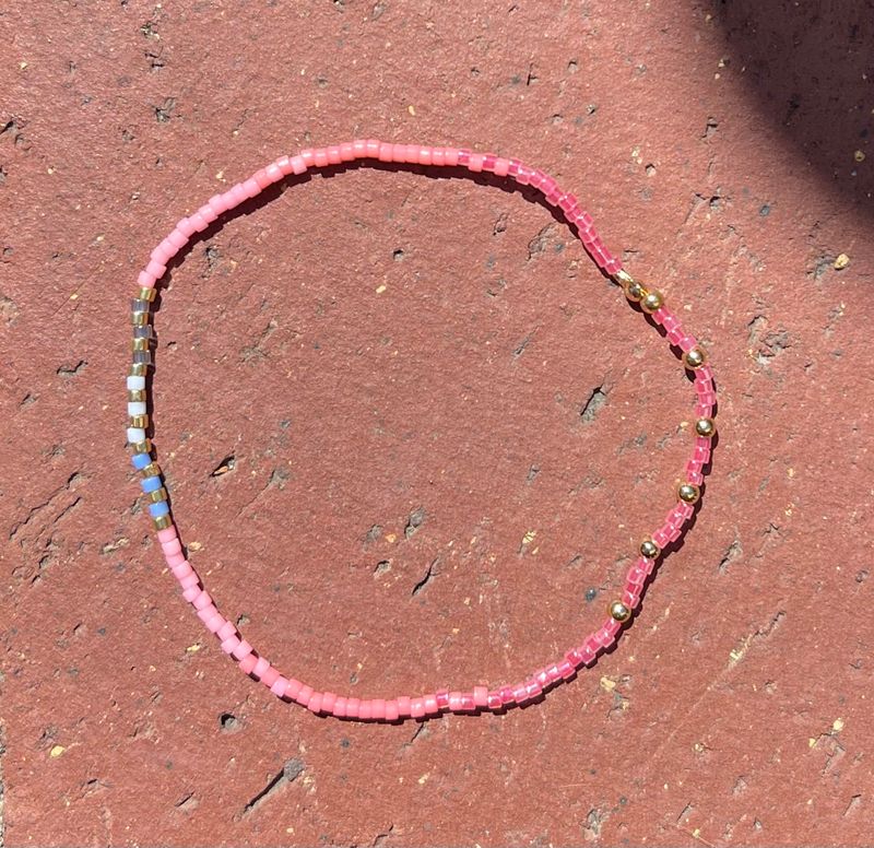 Mayana Beaded Miyuki Stretch Bracelet in Pink