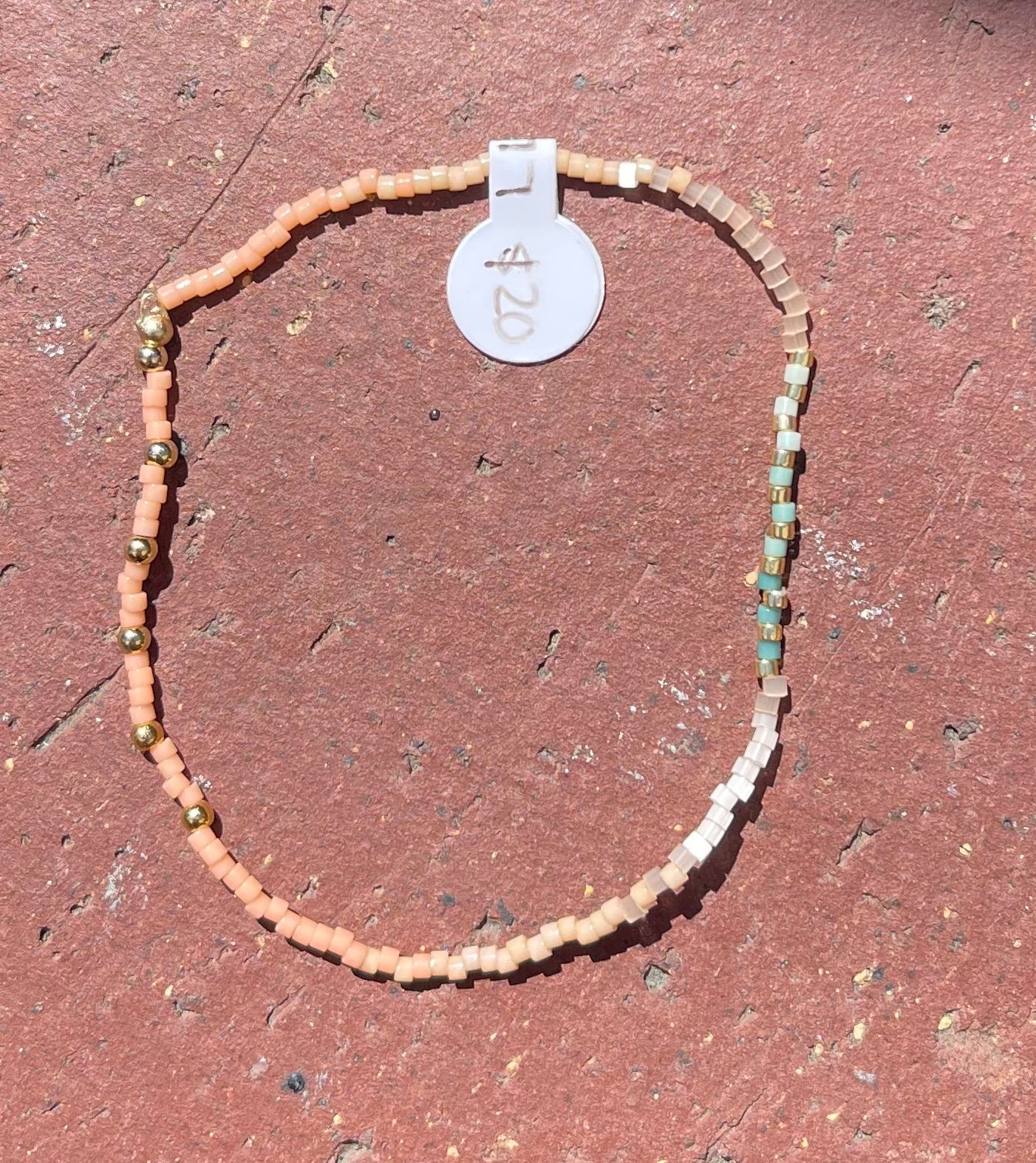 Mayana Beaded Miyuki Stretch Bracelet in Tan