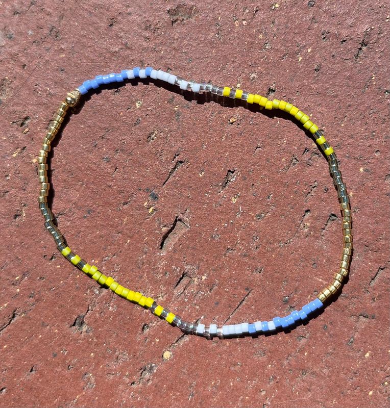 Mayana Beaded Miyuki Stretch Bracelet in Blue
