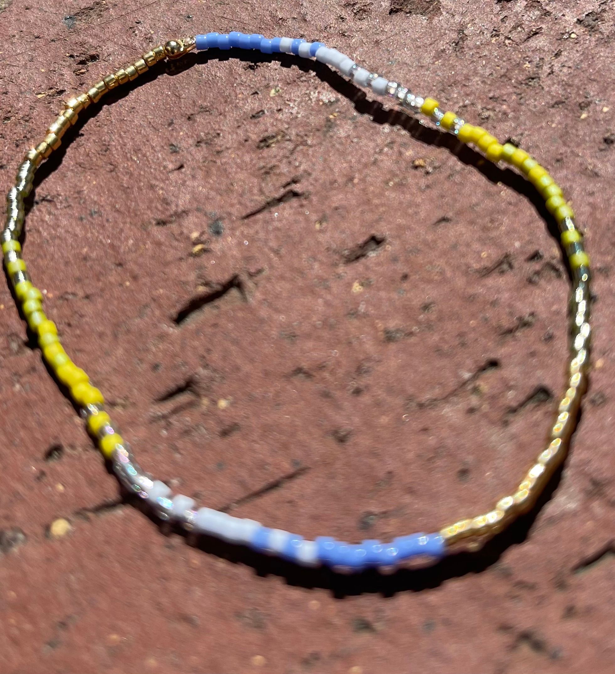 Mayana Beaded Miyuki Stretch Bracelet in Blue