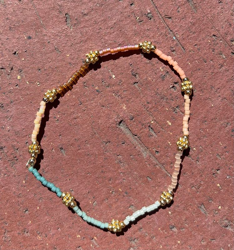 Mayana Beaded Miyuki Stretch Bracelet in Aqua
