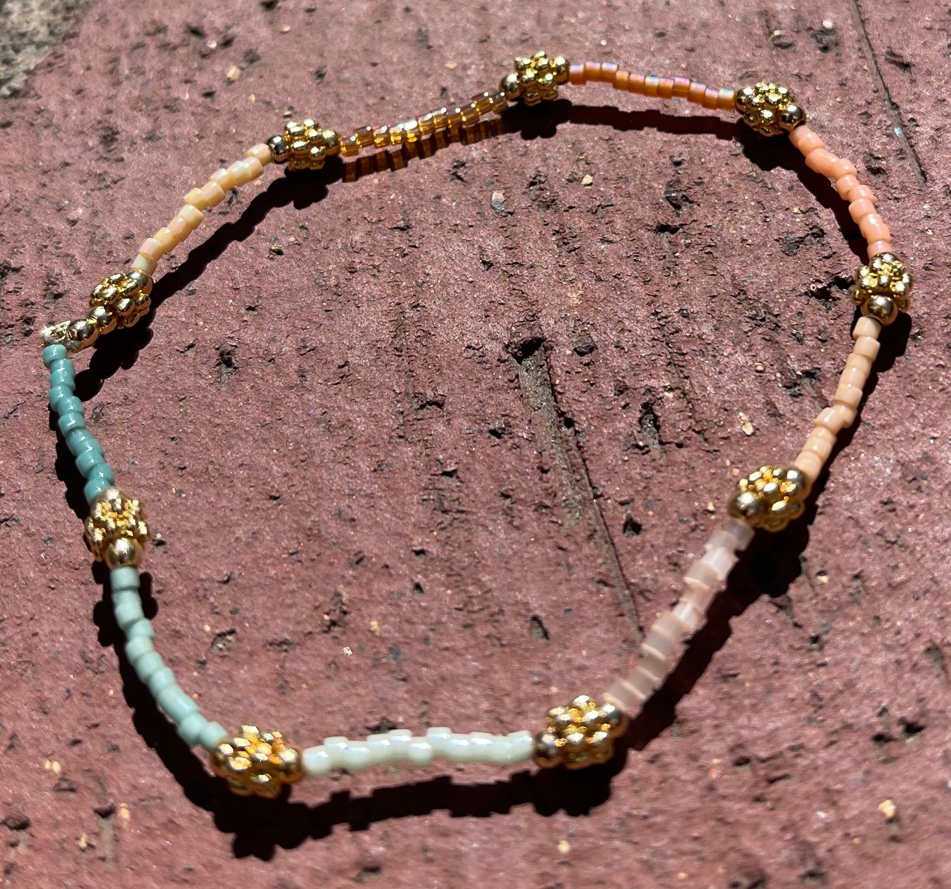 Mayana Beaded Miyuki Stretch Bracelet in Aqua