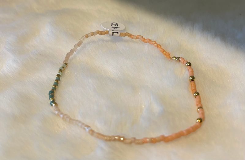Mayana Beaded Miyuki Stretch Bracelet in Tan