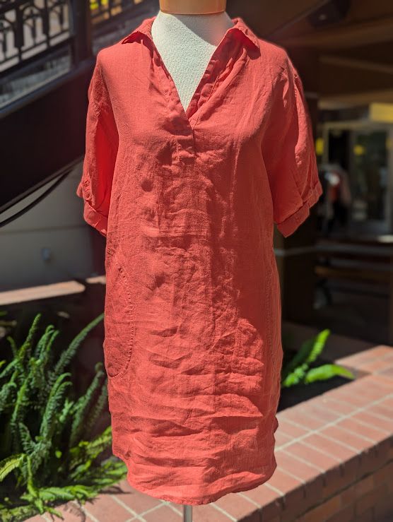 Velvet Stella Woven Linen Dress in Taffy