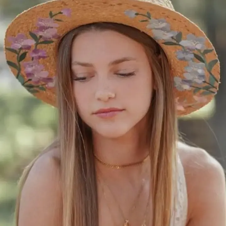 Olive & Pique Floral Embroidery Raffia Straw Boater Sun Hat