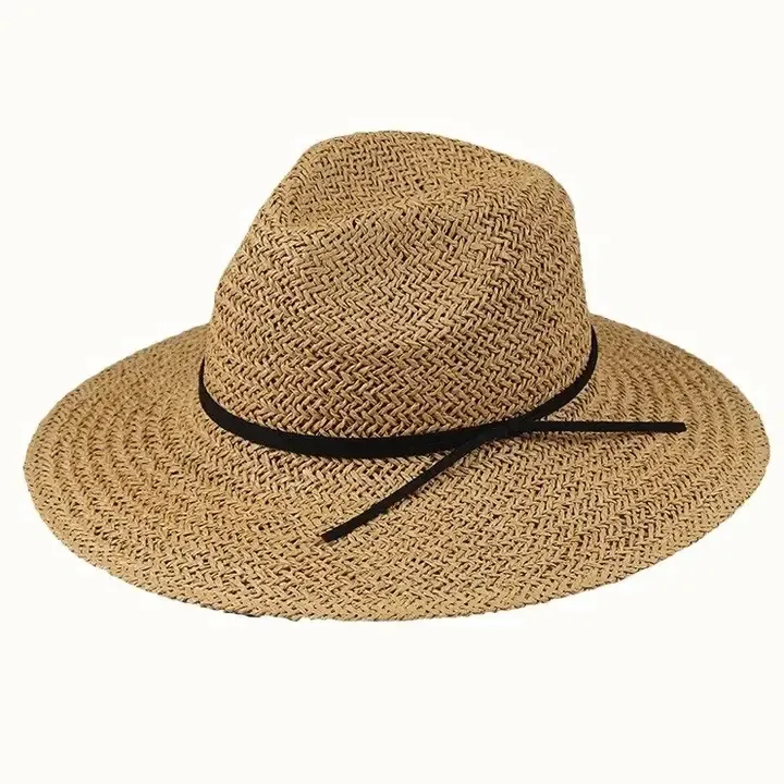 Olive & Pique Woven Paper Rancher Hat in Brown
