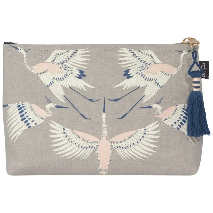 Danica Studio Large Linen Cosmetic Bag in Flight of Fancy