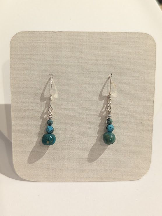 Perle Earrings in Sterling Silver & Turquoise - J#2