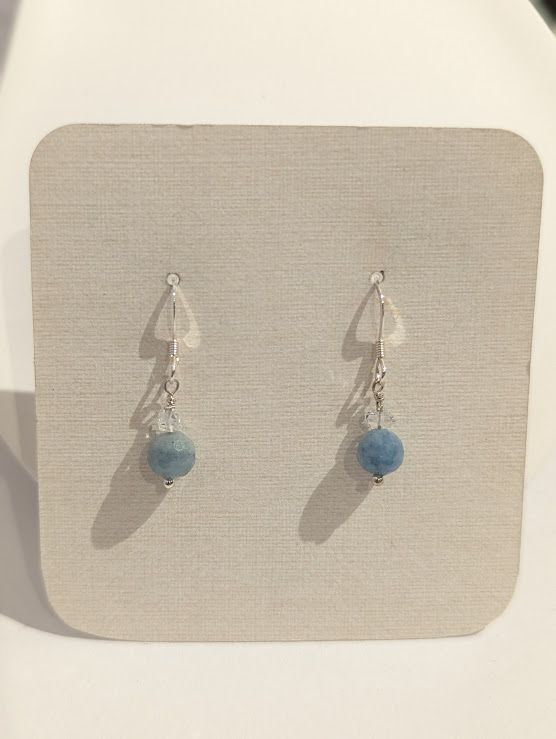 Perle Earrings in Sterling Silver & Aquamarine - J#4