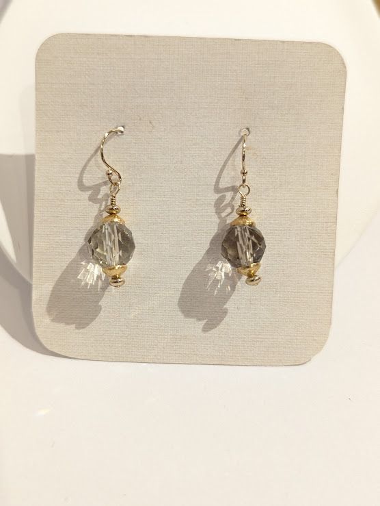 Perle Earrings in 14K Gold Fill, Gold Vermeil & Smoky Quartz