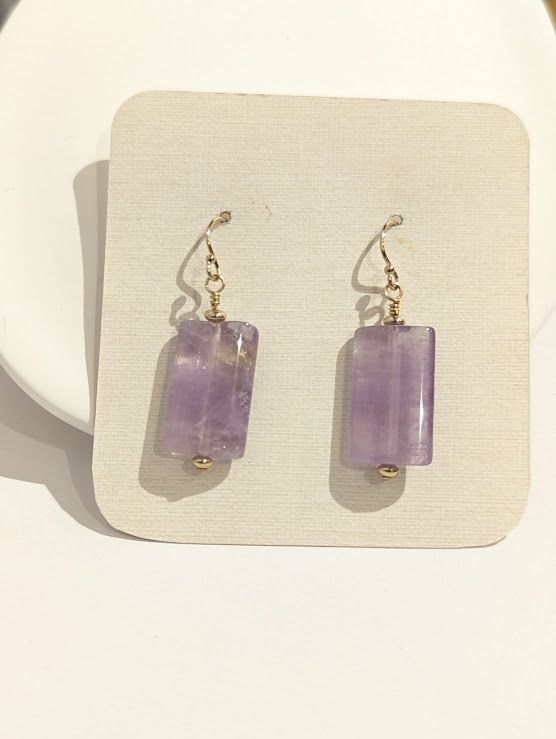Perle Earrings in 14K Gold Fill & Amethyst - L#20