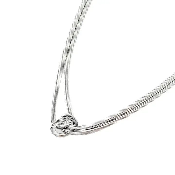 Pretty Simple Talia Tied Waterproof Necklace in Silver