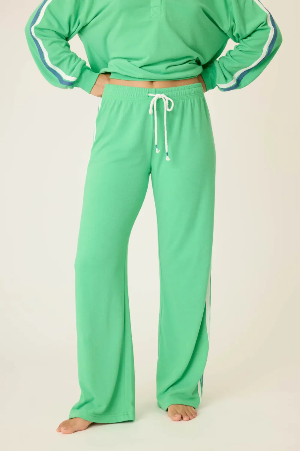 PJ Salvage Catletics Solid Track Pants in Kelly Green