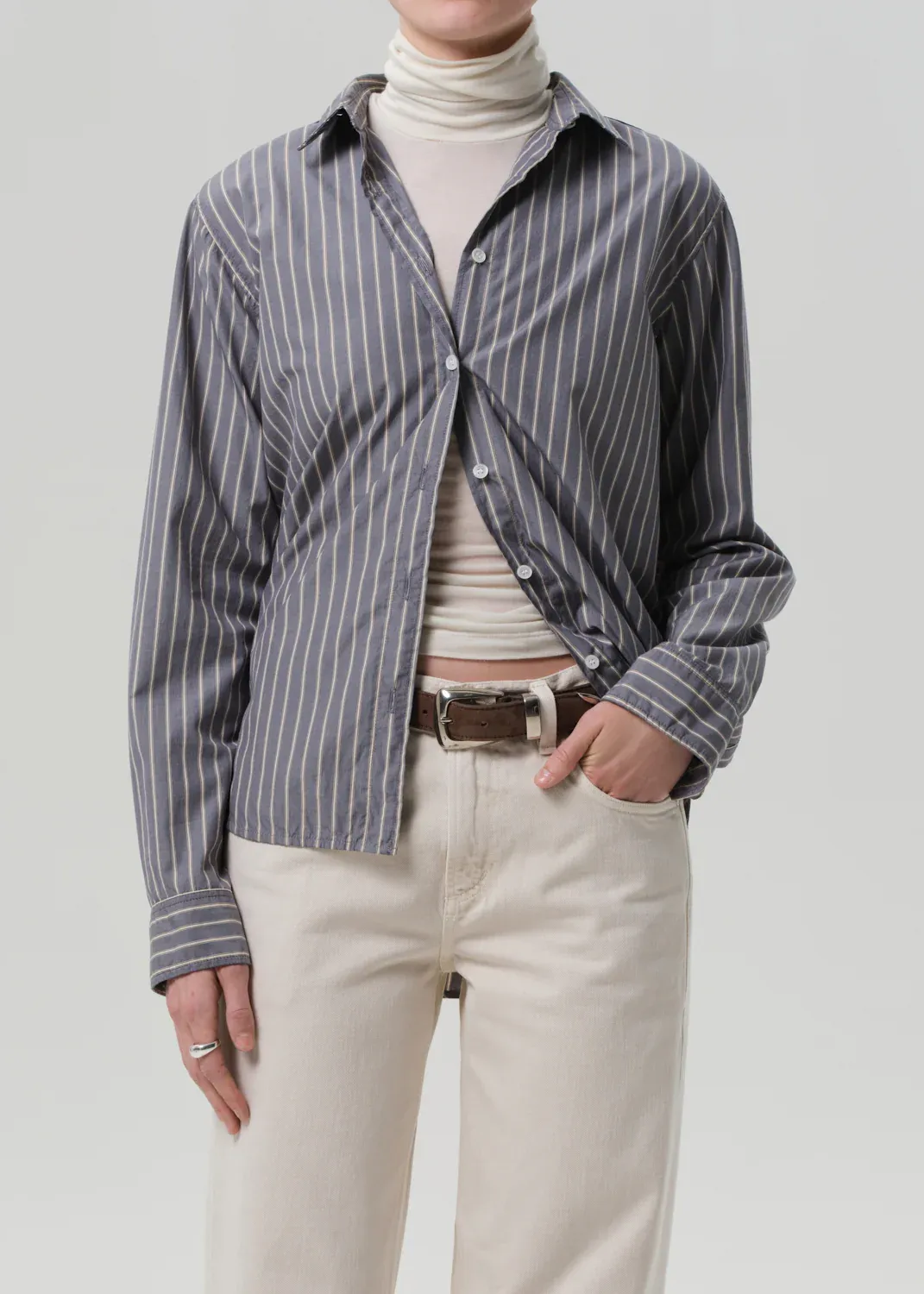 Citizens of Humanity Avni Slim Shirt in Cleo Stripe