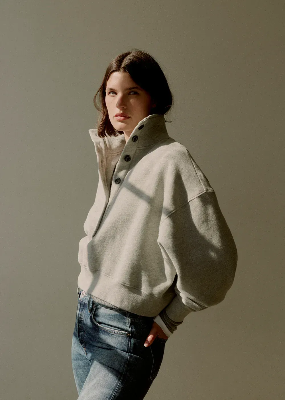 Citizens of Humanity Mirelle Funnel Neck in Heather Grey