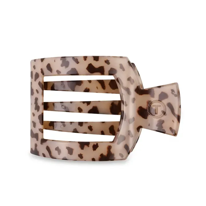 Teleties Large Square Flat Clip in Blonde Tortoise