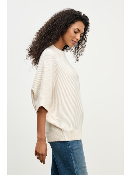 Velvet Coco Superb Elbow Sleeve Sweater in Milk