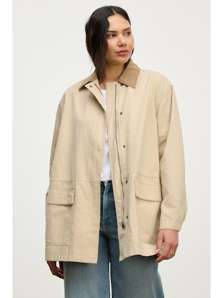 Velvet Rosa Cotton Canvas Jacket in Sand
