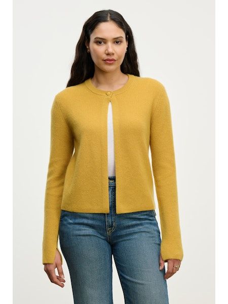 Velvet Tina Cashmere Sweater in Mustard