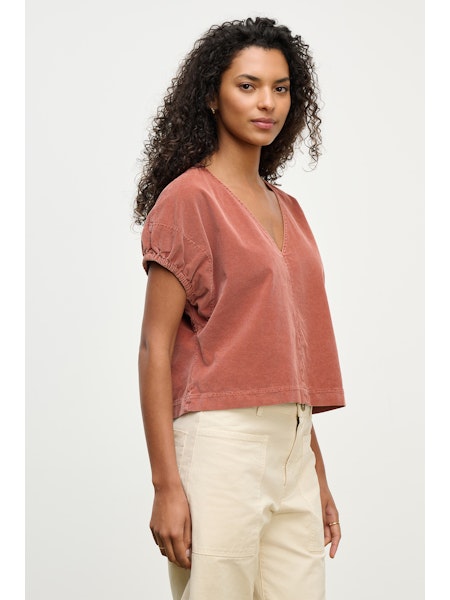 Velvet Mai Cotton Corduroy Top in Maple