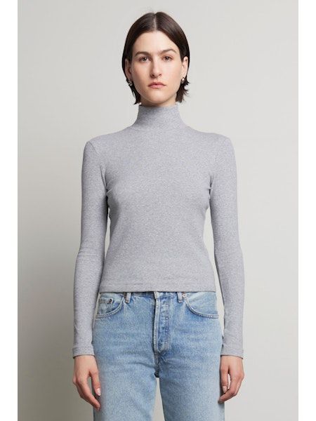 Velvet Helms Modal Rib Top in Heather Grey