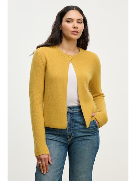 Velvet Tina Cashmere Sweater in Mustard