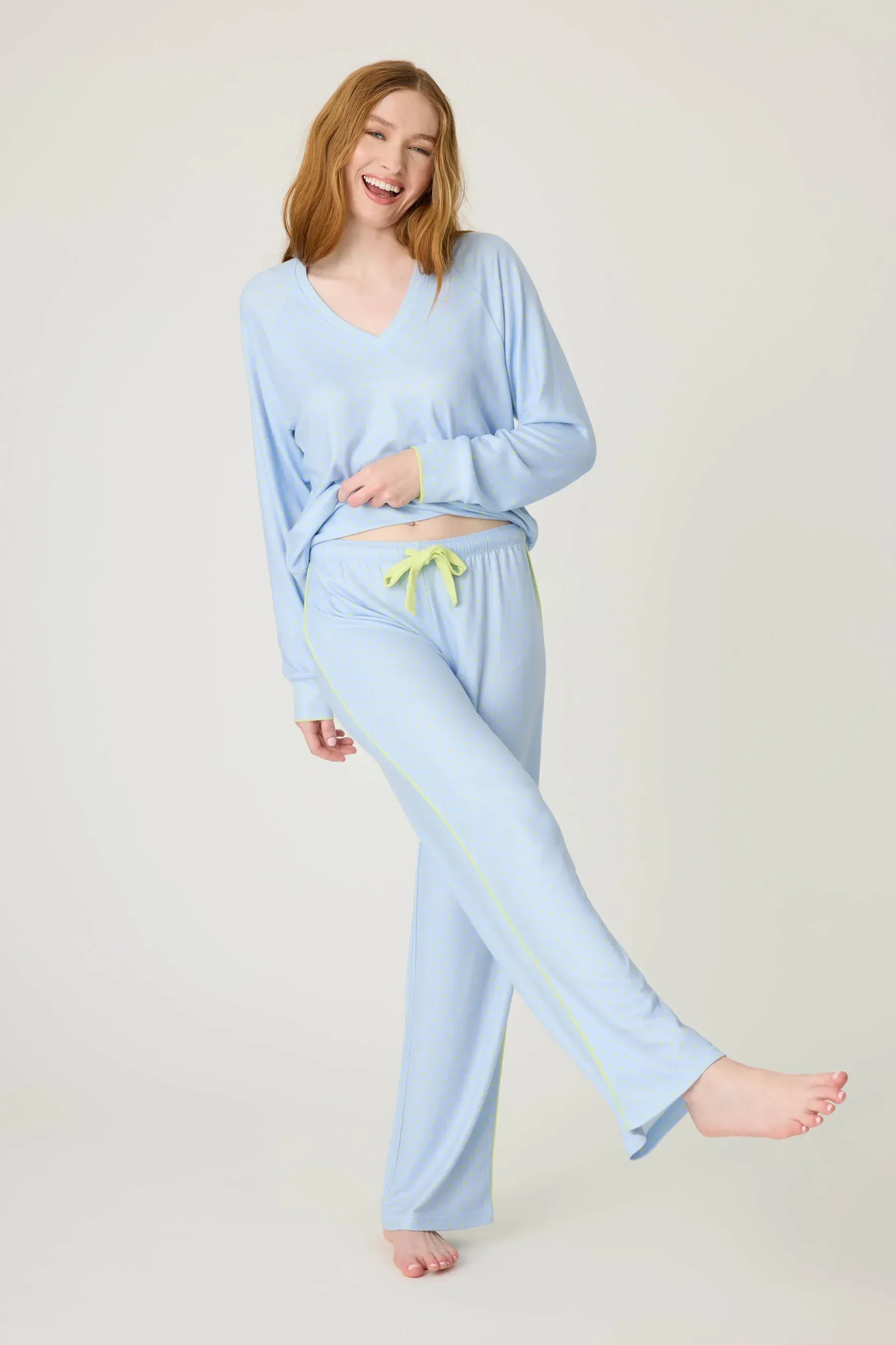 PJ Salvage Beautiful Life Polka Dot Pant in Periwinkle