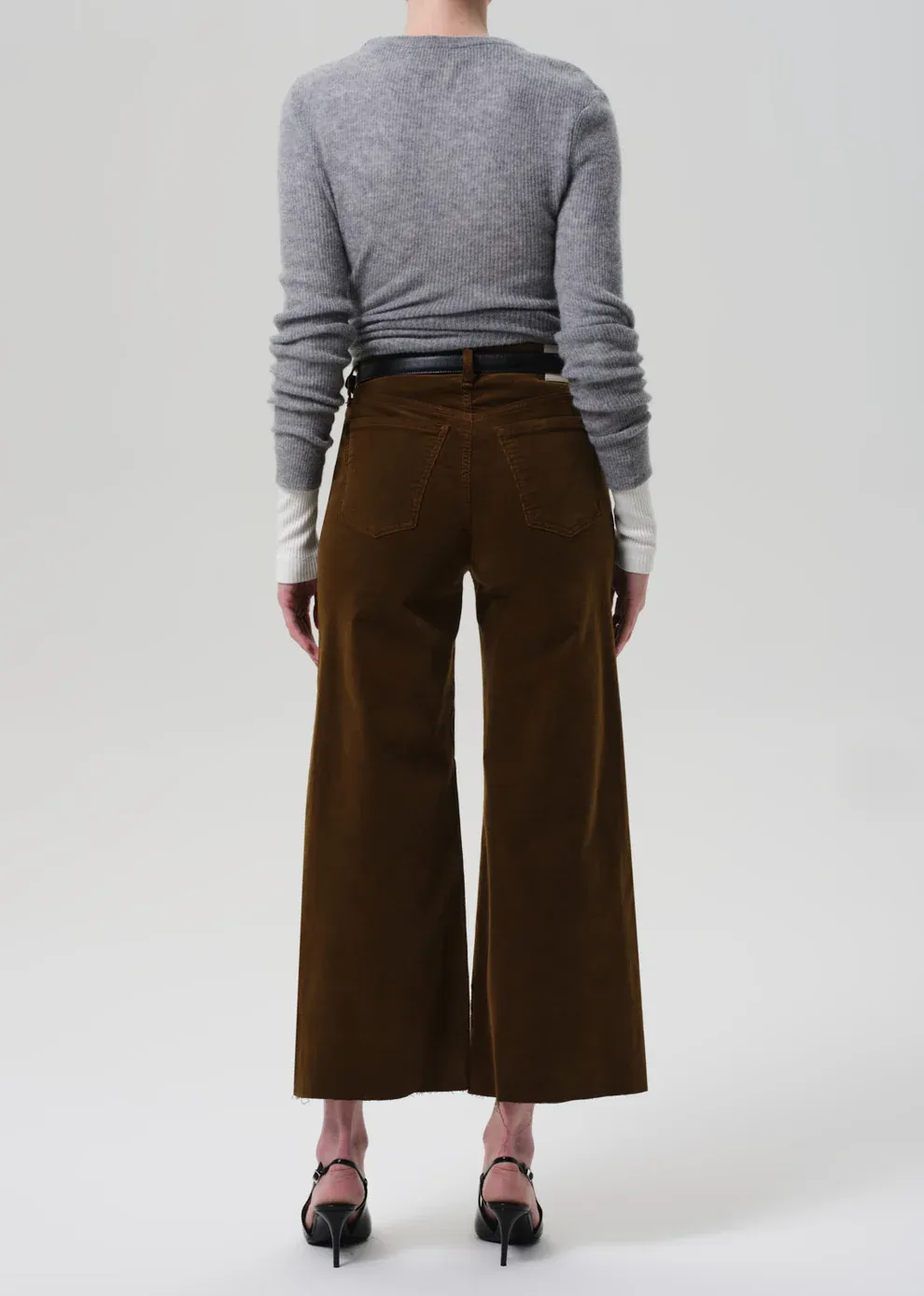Citizens of Humanity Lyra Wide Leg Crop Corduroy in Manuka