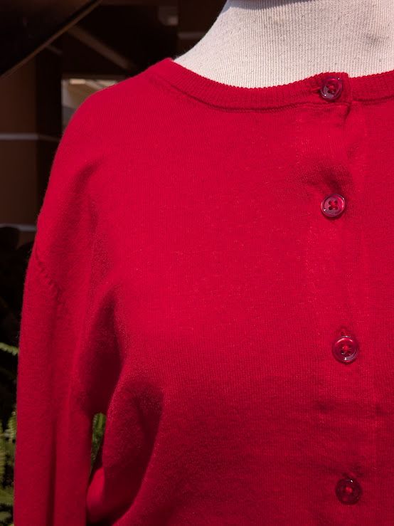 Velvet Violette Lux Cotton Cashmere Cardigan in Red
