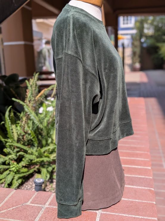 Velvet Halima Cotton Velour Top in Camp