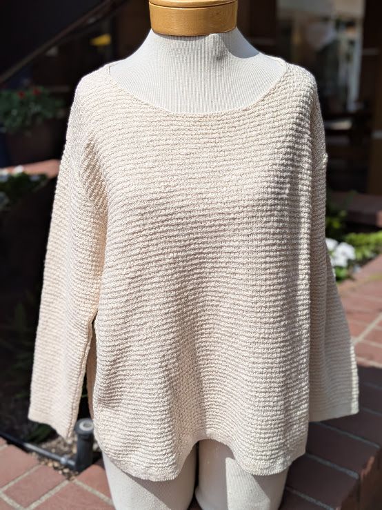 Avalin Long Sleeve U-Neck Tuck Stitch in Natural