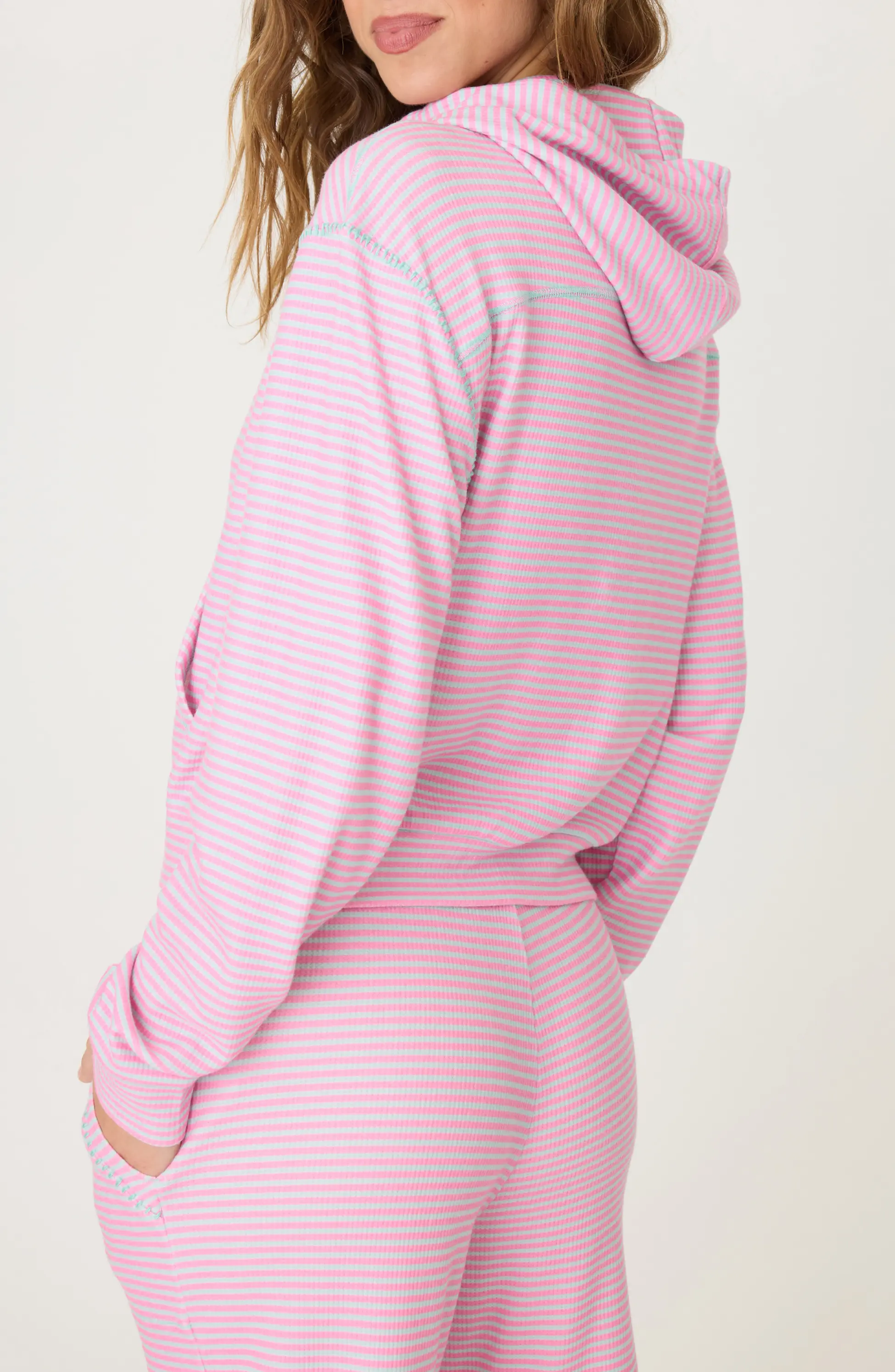 PJ Salvage Secret Garden Hoodie in Bright Pink