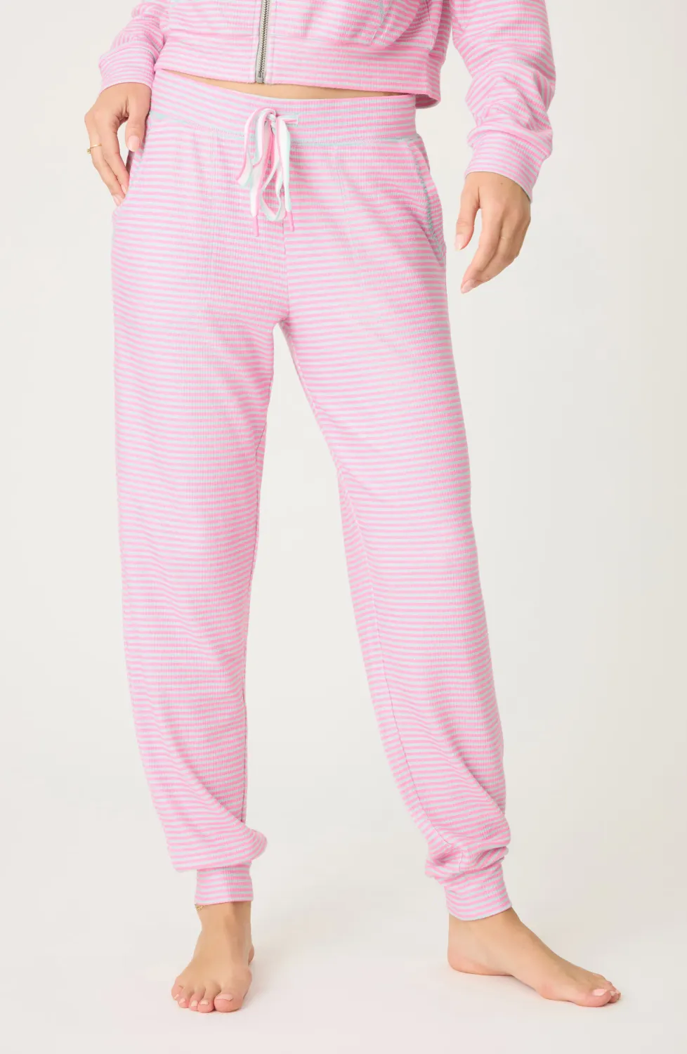 PJ Salvage Secret Garden Banded Pant in Bright Pink