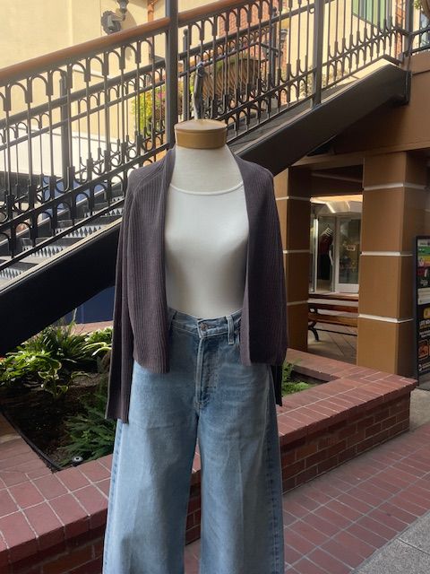 Eileen Fisher Cotton Silk Cord Cardigan in Rye