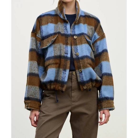 Velvet Aubrey Brushed Jacket in Plaid