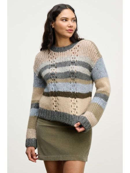 Velvet Rina Baby Alpaca Light Sweater in Multi