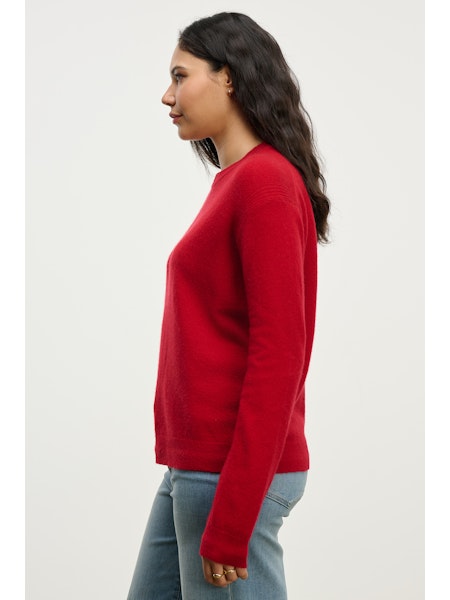 Velvet Crystal Cashmere Sweater in Red