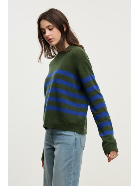 Velvet Diana Cashmere Sweater in Military/Blue