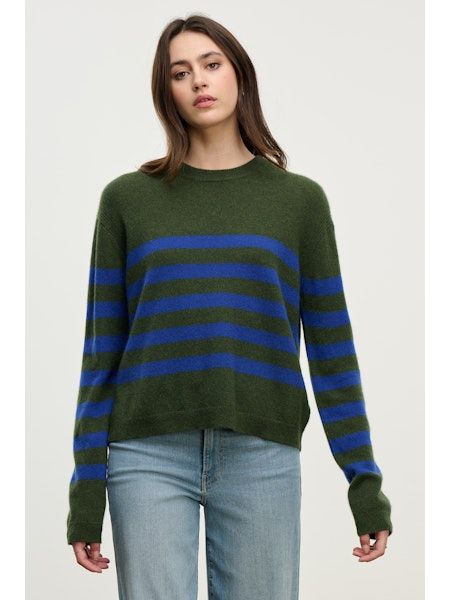 Velvet Diana Cashmere Sweater in Military/Blue