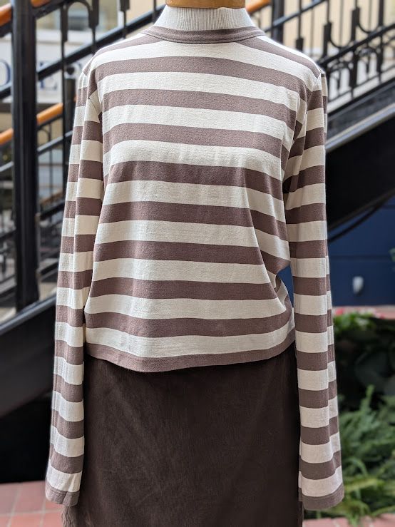 Velvet Maya Jersey Stripe Long Sleeve in Mocha
