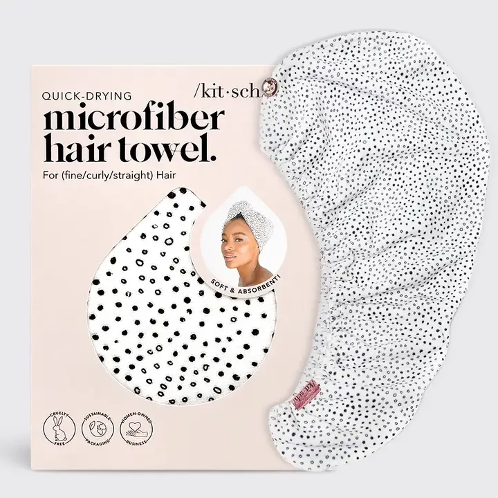 Kitsch Quick Dry Hair Towel in Micro Dot