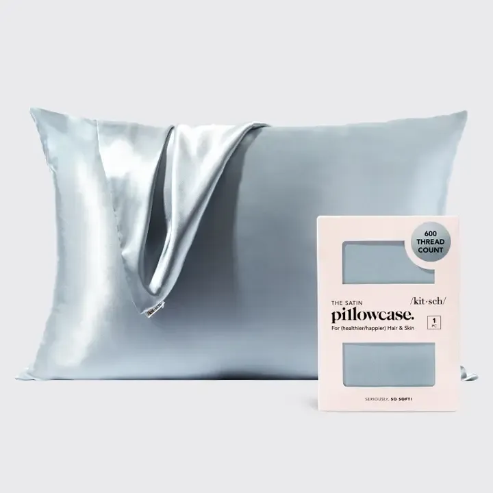 Kitsch Satin Pillowcase in Haze Blue