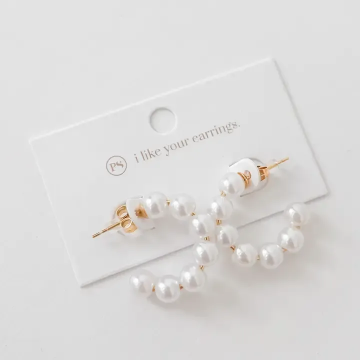 Pretty Simple Ariel Hoop Earrings (Waterproof) in Gold