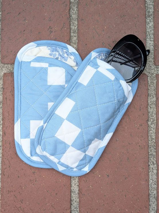 Collins Collective Frankie Handmade Sunglasses Case in Sky Patchwork