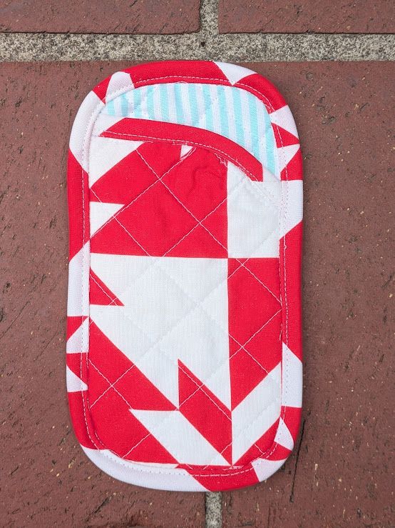 Collins Collective Frankie Handmade Sunglasses Case in Red Patchwork