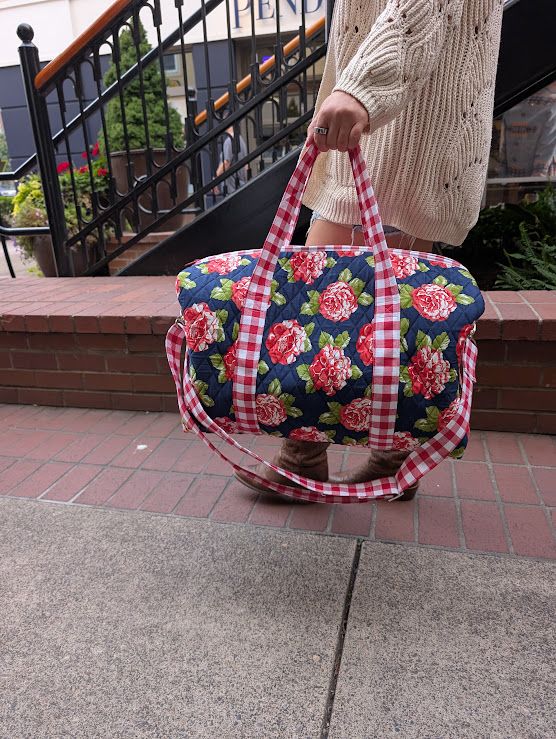 Collins Collective Magnolia Quilted Weekender Duffle in Red Rose