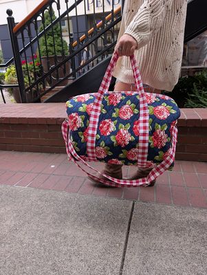 Collins Collective Magnolia Quilted Weekender Duffle in Red Rose Collins Collective Magnolia Quilted Weekender Duffle in Red Rose